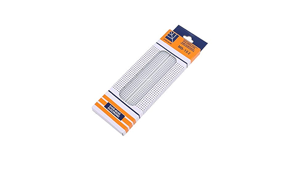 Full-size solderless breadboard with hundreds of tie points and power rails. Durable, reusable platform for learning electronics, rapid prototyping, and STEM labs—no soldering required for quick circuit building.