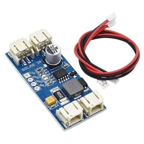 The CN3791 9V MPPT Solar Charger Module is an efficient and compact solution designed for charging lithium-ion batteries using solar panels. It utilizes Maximum Power Point Tracking (MPPT) technology to optimize the power output from solar panels, ensuring maximum efficiency and faster charging. This module is ideal for use in solar-powered projects, renewable energy systems, and portable battery charging applications. Technical Specifications: Model: CN3791 Input Voltage Range: 9V to 30V Output Voltage: 4.2V (fixed for single-cell lithium-ion batteries) Charging Current: Up to 3A (adjustable) MPPT Efficiency: Up to 98% Battery Type: Single-cell lithium-ion (Li-ion) battery Operating Temperature Range: -40°C to +85°C Module Dimensions: Compact size for easy integration Protection Features: Overcurrent protection, overvoltage protection, and thermal protection Features: MPPT Technology: Ensures maximum power extraction from solar panels, improving charging efficiency. High Efficiency: Up to 98% MPPT efficiency for faster and more efficient charging. Adjustable Charging Current: Allows customization of charging current up to 3A to suit different battery capacities. Compact Design: Small form factor for easy integration into various projects. Protection Features: Built-in overcurrent, overvoltage, and thermal protection to safeguard the module and connected batteries. Wide Input Voltage Range: Supports a wide range of solar panel voltages from 6V to 30V. Applications: Solar-powered battery charging Renewable energy systems Portable solar chargers Off-grid solar systems DIY solar projects Remote sensing equipment Usage Tips: Connect the Solar Panel: Connect the positive and negative terminals of the solar panel to the input terminals of the CN3791 module. Connect the Battery: Connect the positive and negative terminals of the lithium-ion battery to the output terminals of the module. Adjust the Charging Current: Use a suitable resistor to set the desired charging current (refer to the module’s datasheet for resistor values and corresponding currents). Monitor the Charging Process: Ensure the module and battery are properly connected and monitor the charging process. The module will automatically optimize the charging efficiency using MPPT technology. Protection Features: The module includes built-in protection features. Ensure the operating conditions are within the specified ranges to avoid triggering protection mechanisms. The CN3791 6V MPPT Solar Charger Module is an excellent choice for anyone looking to harness solar energy efficiently to charge lithium-ion batteries. Its high efficiency, adjustable charging current, and built-in protection features make it a reliable and versatile component for a wide range of solar-powered projects. Package Included: 1 x CN3791 9V MPPT Solar Charger Module 1 x Pair of wires with 2-pin JST connector on both sides;