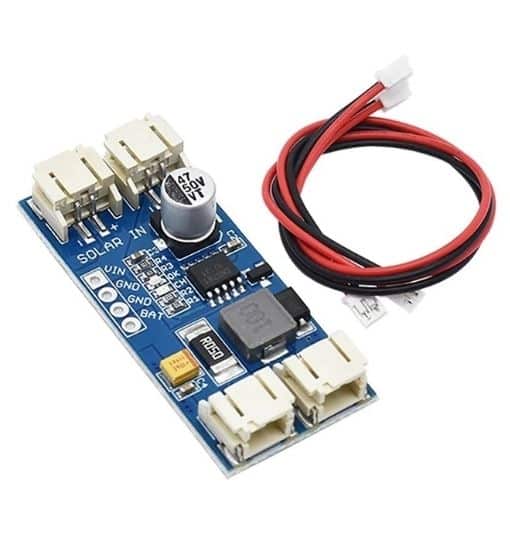 CN3791-6V-MPPT-Solar-Lipo-Charger-Module The CN3791 9V MPPT Solar Charger Module is an efficient and compact solution designed for charging lithium-ion batteries using solar panels. It utilizes Maximum Power Point Tracking (MPPT) technology to optimize the power output from solar panels, ensuring maximum efficiency and faster charging. This module is ideal for use in solar-powered projects, renewable energy systems, and portable battery charging applications. Technical Specifications: Model: CN3791 Input Voltage Range: 9V to 30V Output Voltage: 4.2V (fixed for single-cell lithium-ion batteries) Charging Current: Up to 3A (adjustable) MPPT Efficiency: Up to 98% Battery Type: Single-cell lithium-ion (Li-ion) battery Operating Temperature Range: -40°C to +85°C Module Dimensions: Compact size for easy integration Protection Features: Overcurrent protection, overvoltage protection, and thermal protection Features: MPPT Technology: Ensures maximum power extraction from solar panels, improving charging efficiency. High Efficiency: Up to 98% MPPT efficiency for faster and more efficient charging. Adjustable Charging Current: Allows customization of charging current up to 3A to suit different battery capacities. Compact Design: Small form factor for easy integration into various projects. Protection Features: Built-in overcurrent, overvoltage, and thermal protection to safeguard the module and connected batteries. Wide Input Voltage Range: Supports a wide range of solar panel voltages from 6V to 30V. Applications: Solar-powered battery charging Renewable energy systems Portable solar chargers Off-grid solar systems DIY solar projects Remote sensing equipment Usage Tips: Connect the Solar Panel: Connect the positive and negative terminals of the solar panel to the input terminals of the CN3791 module. Connect the Battery: Connect the positive and negative terminals of the lithium-ion battery to the output terminals of the module. Adjust the Charging Current: Use a suitable resistor to set the desired charging current (refer to the module’s datasheet for resistor values and corresponding currents). Monitor the Charging Process: Ensure the module and battery are properly connected and monitor the charging process. The module will automatically optimize the charging efficiency using MPPT technology. Protection Features: The module includes built-in protection features. Ensure the operating conditions are within the specified ranges to avoid triggering protection mechanisms. The CN3791 6V MPPT Solar Charger Module is an excellent choice for anyone looking to harness solar energy efficiently to charge lithium-ion batteries. Its high efficiency, adjustable charging current, and built-in protection features make it a reliable and versatile component for a wide range of solar-powered projects. Package Included: 1 x CN3791 9V MPPT Solar Charger Module 1 x Pair of wires with 2-pin JST connector on both sides;