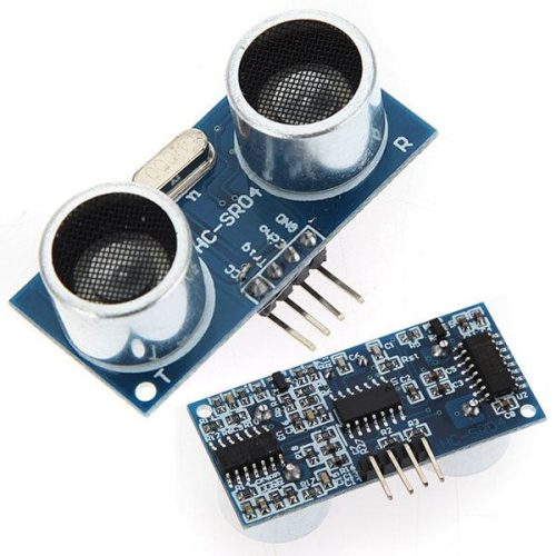 The HC-SR04 is a popular ultrasonic sensor used for distance measurement. It utilizes ultrasonic waves to detect the distance to an object, making it ideal for various applications such as robotics, obstacle avoidance, level measurement, and proximity detection. This sensor provides accurate distance measurements and is easy to interface with microcontrollers.