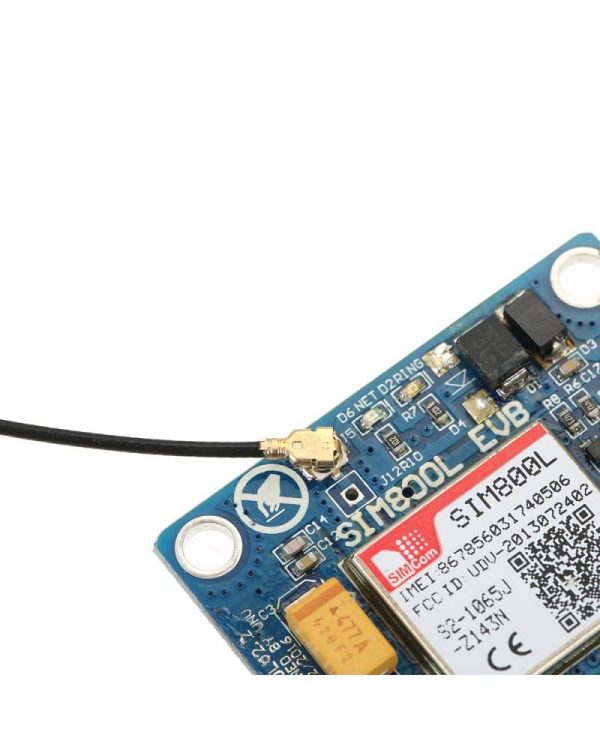 This SIM800L V2.0 5V Wireless GSM GPRS MODULE Quad-Band W/ Antenna Cable Cap has a TTL level serial interface, power supply interface. also, there is an antenna interface on this module. SIM800l module is a complete Quad-band GSM/GPRS solution in an LGA type which can be embedded in the customer project SIM800l module support Quad-band 850/900/1800/1900MHz, it can transmit Voice, SMS and data information with low power. Technical Details Size: 2.7*3.9cm Power supply: 5V Computer debugging USB – TTL Current: 800MA TTL serial interface is compatible with 3.3V and 5V microcontroller Can be connected directly with the microcontroller SIM800L 4 frequency data communications, globally available With card slot, convenient to replace mobile phone card IPX antenna interface can switch PCB antenna, glue stick antenna and sucker antenna (we offer two kinds of antennas for you to choose) Type1: PCB antenna (Optional) Type2: Glue stick antenna (Optional) Package includes: 1 x SIM800L Module Board